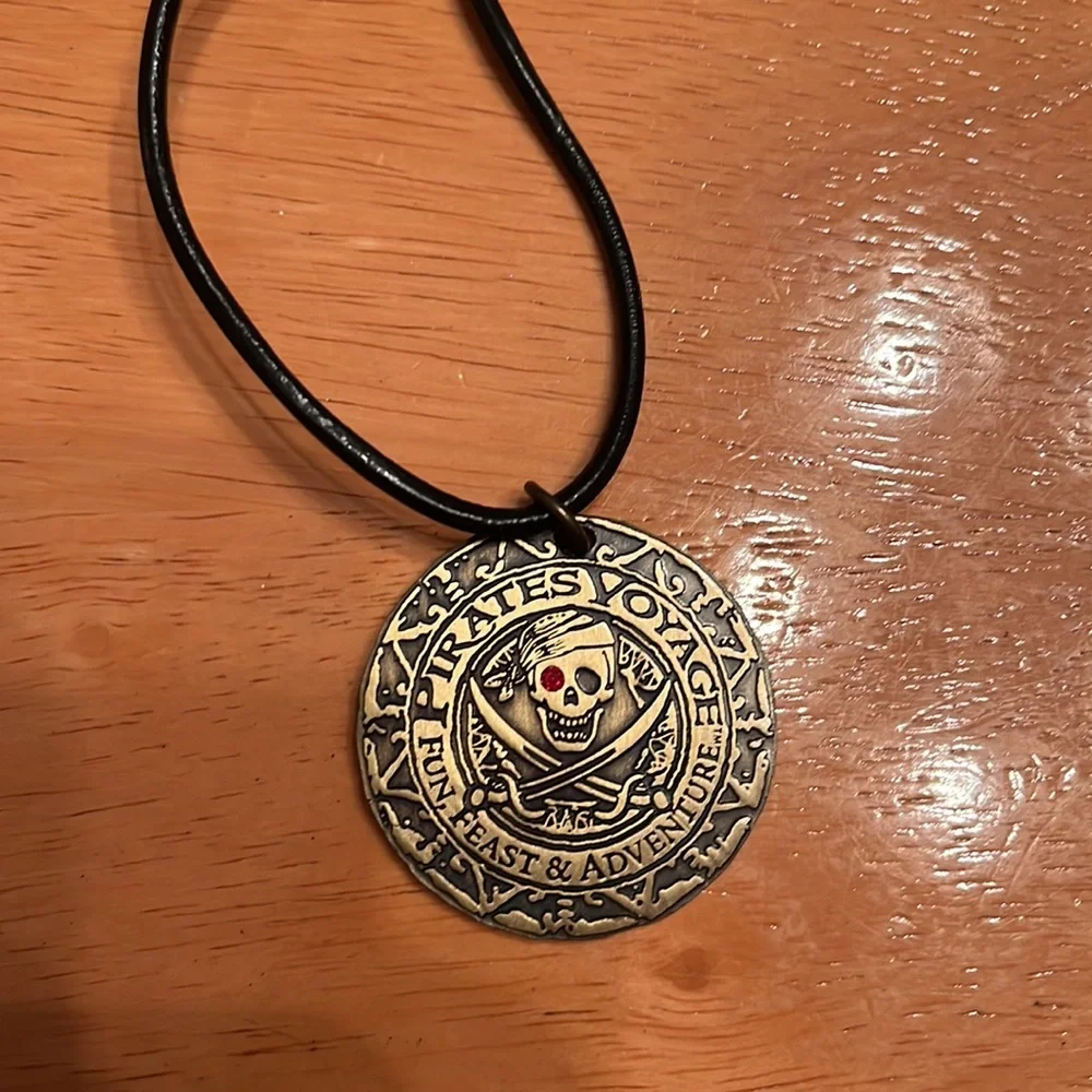 Pirates Voyage doubloon pendant necklace, Halloween costume